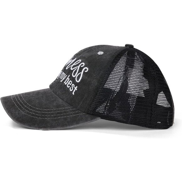 Women s Mesh Baseball Cap with Criss Cross Ponytail Hole Adjustable Size